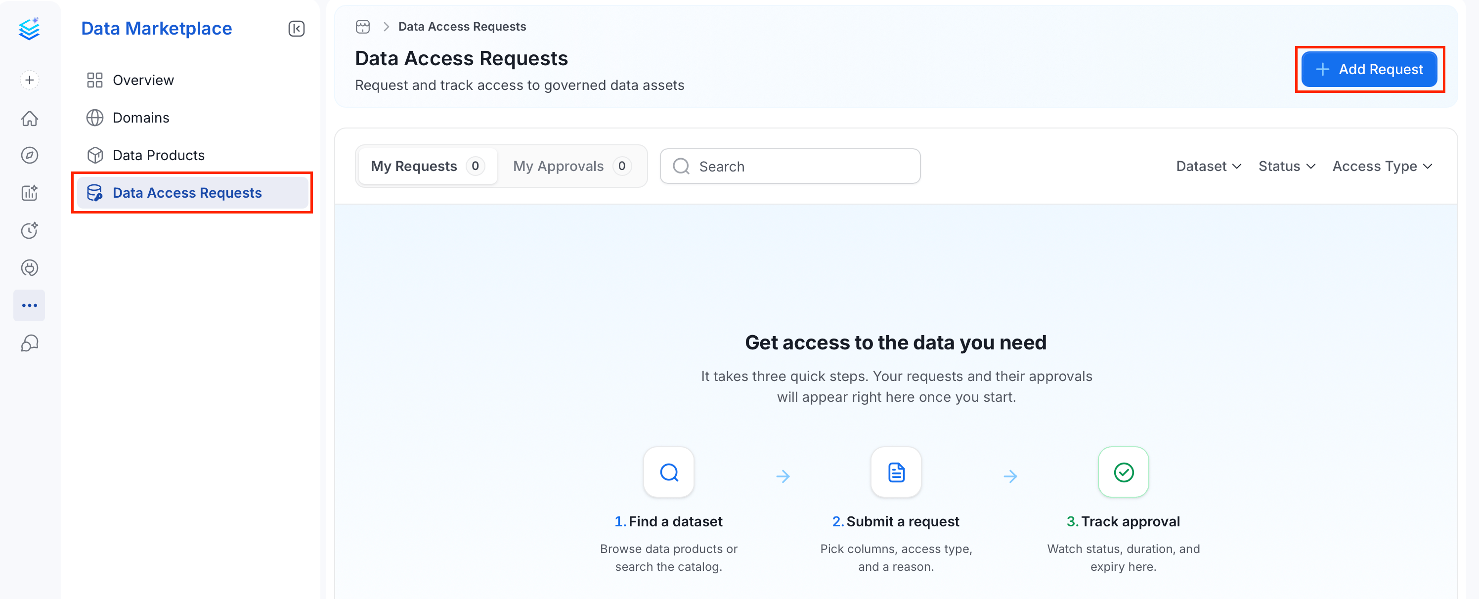 Add data access request