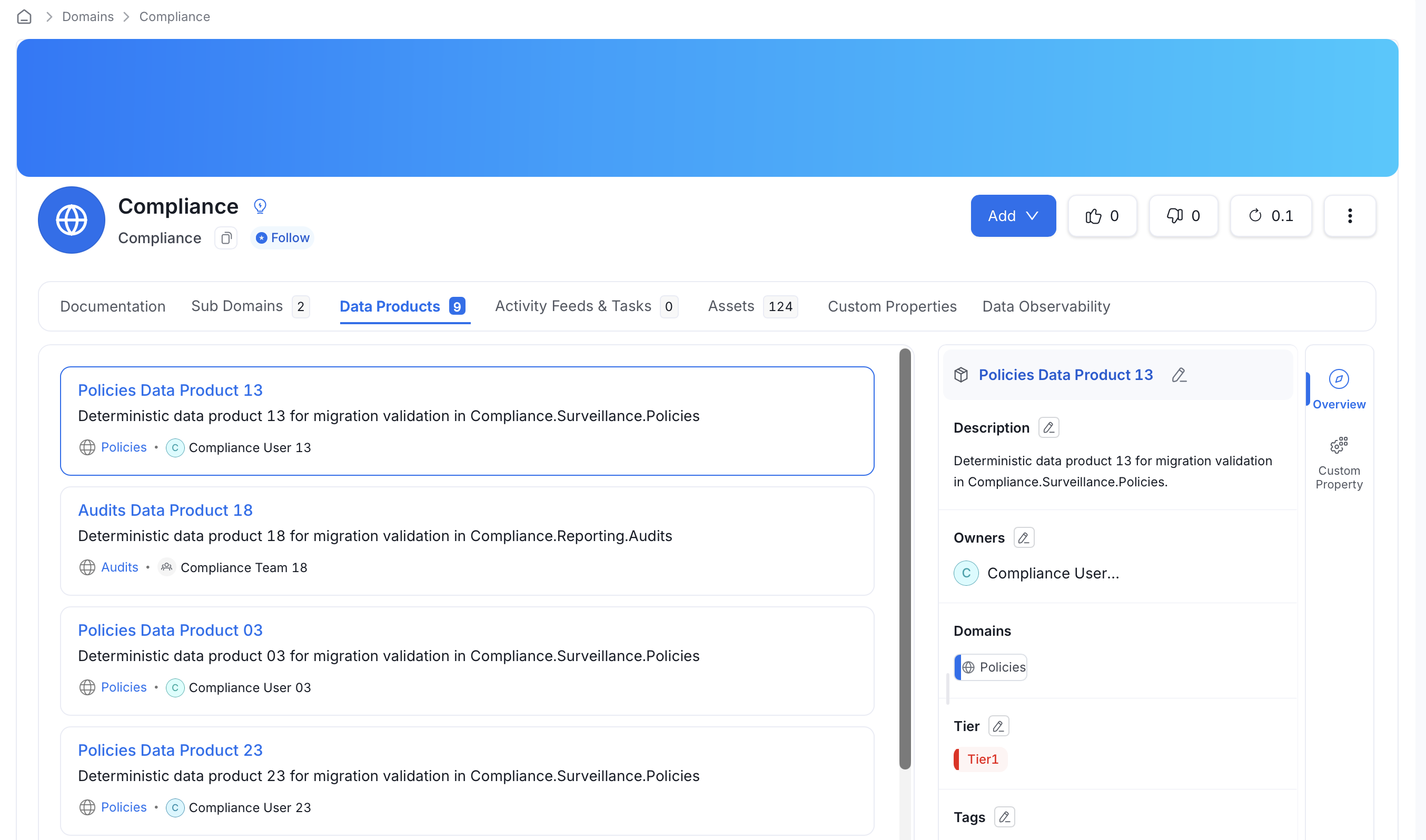 Data Product tab