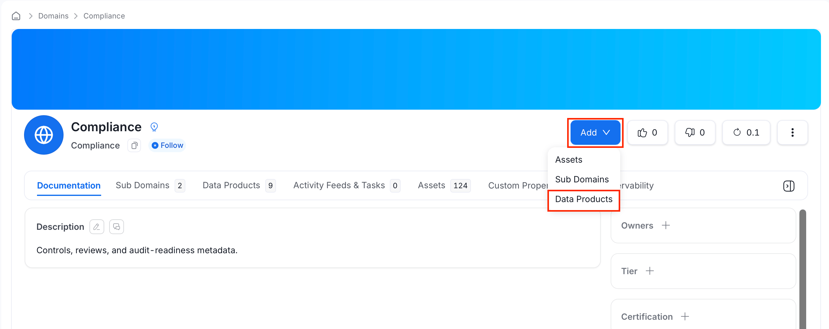 Add data product