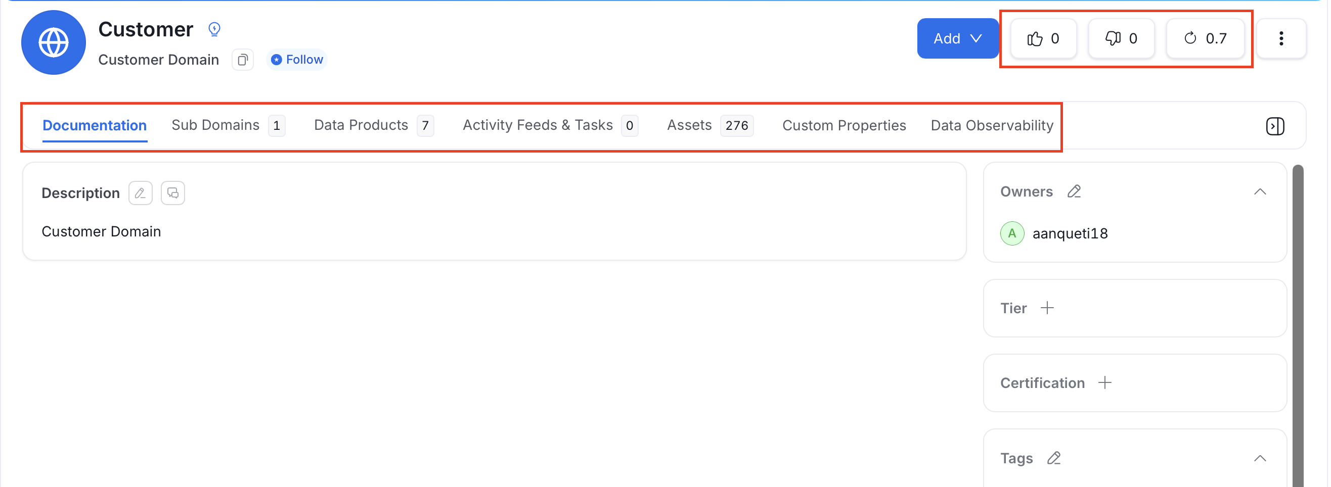 Domain Details Page