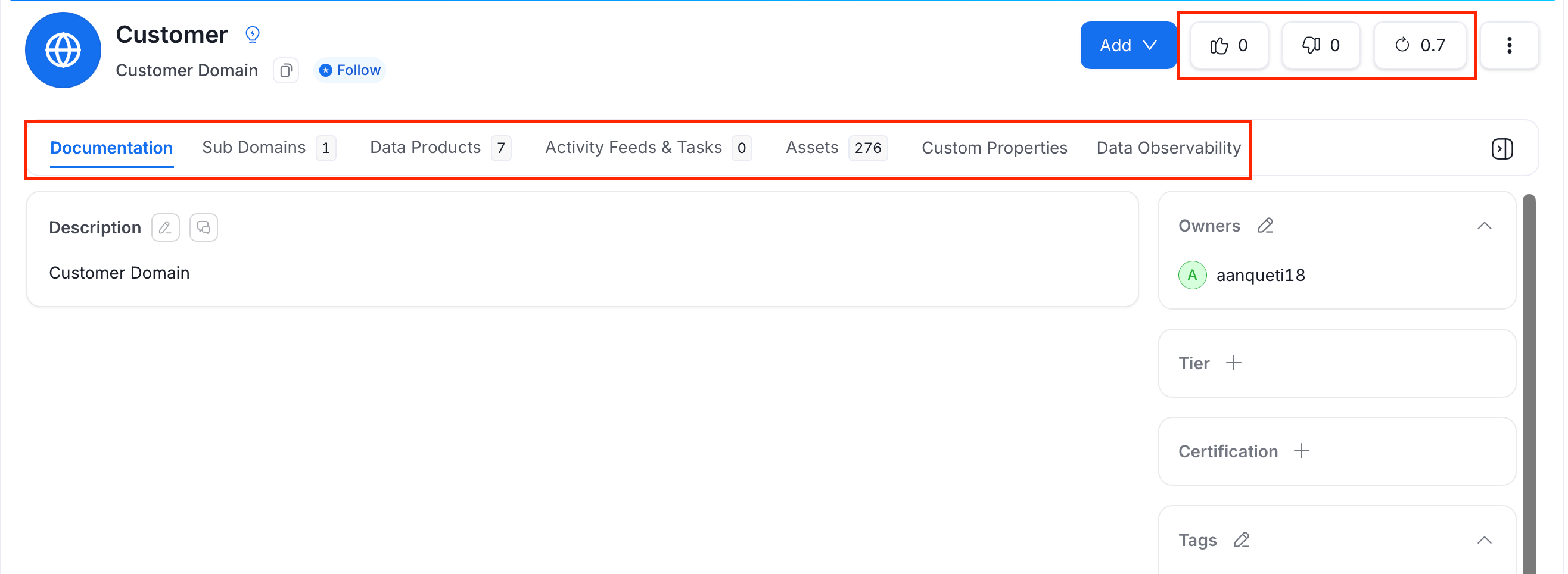 Domain Details Page