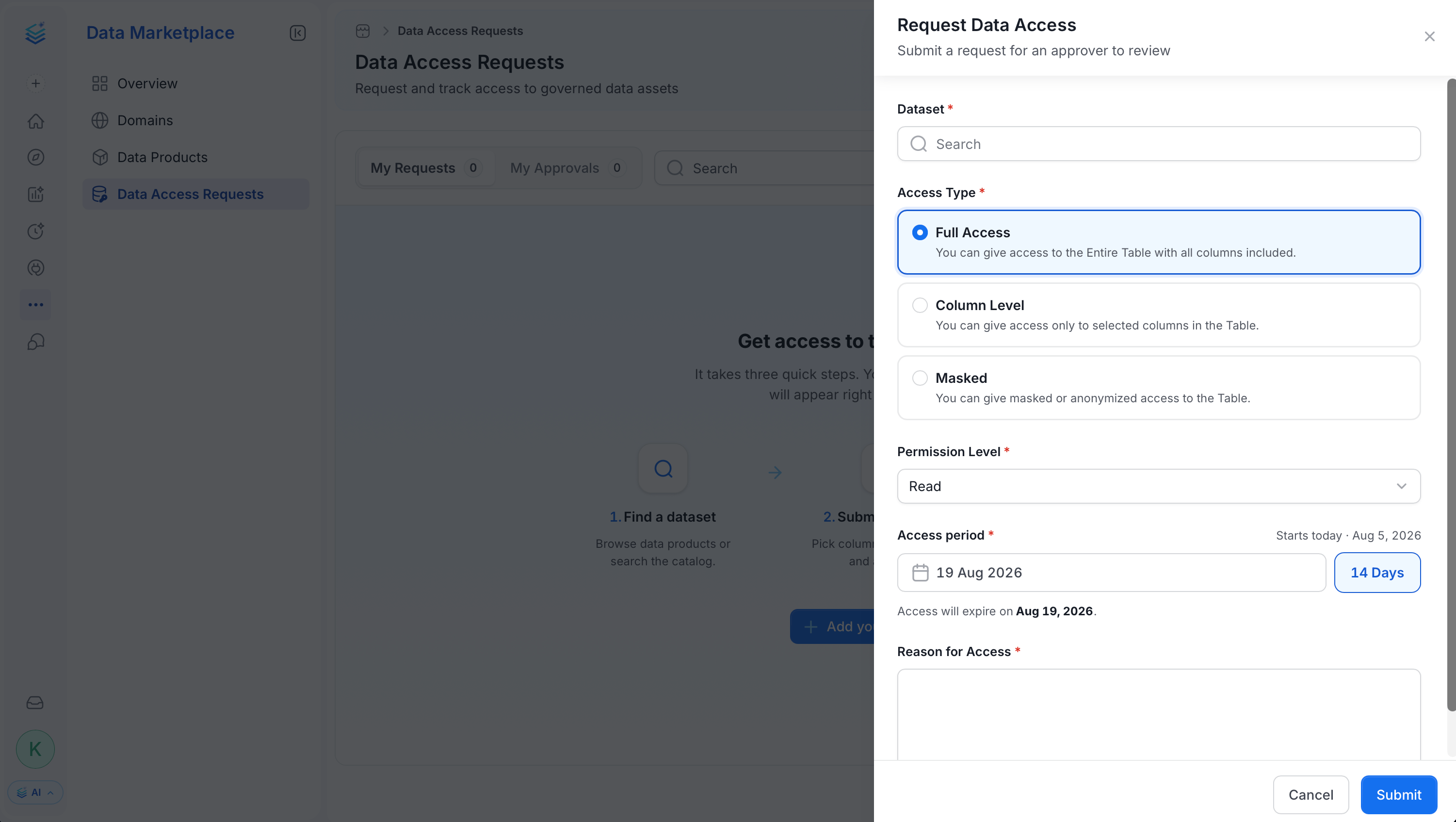Request Data Access form