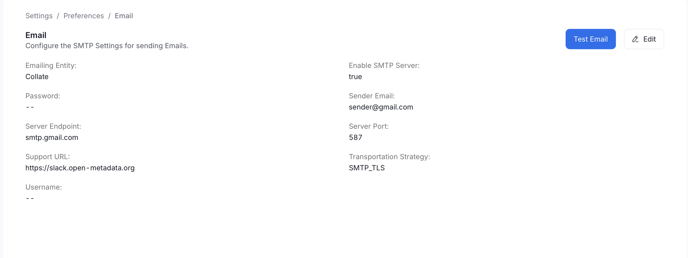 Email Configuration