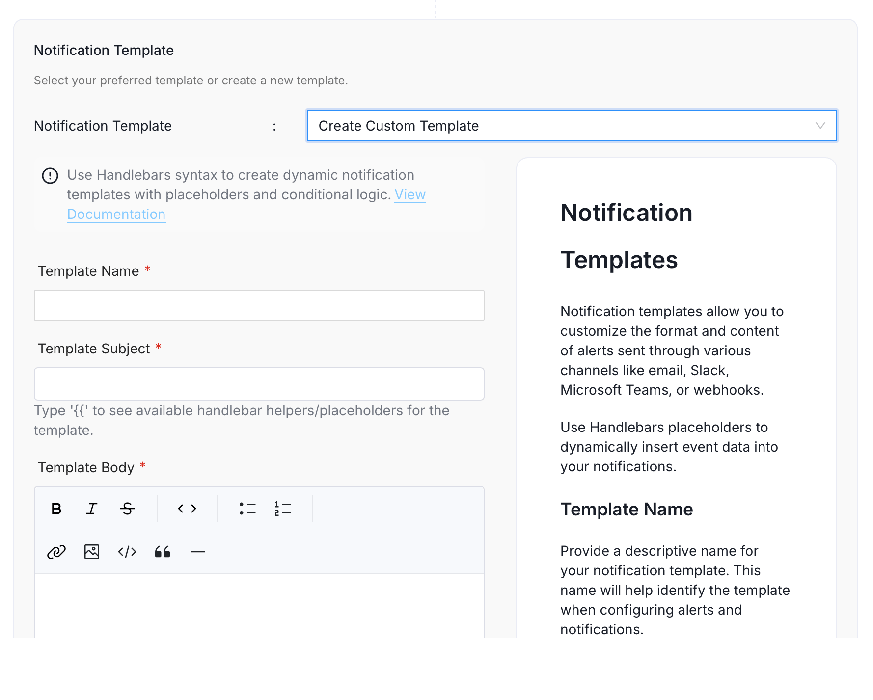 Create Custom Template