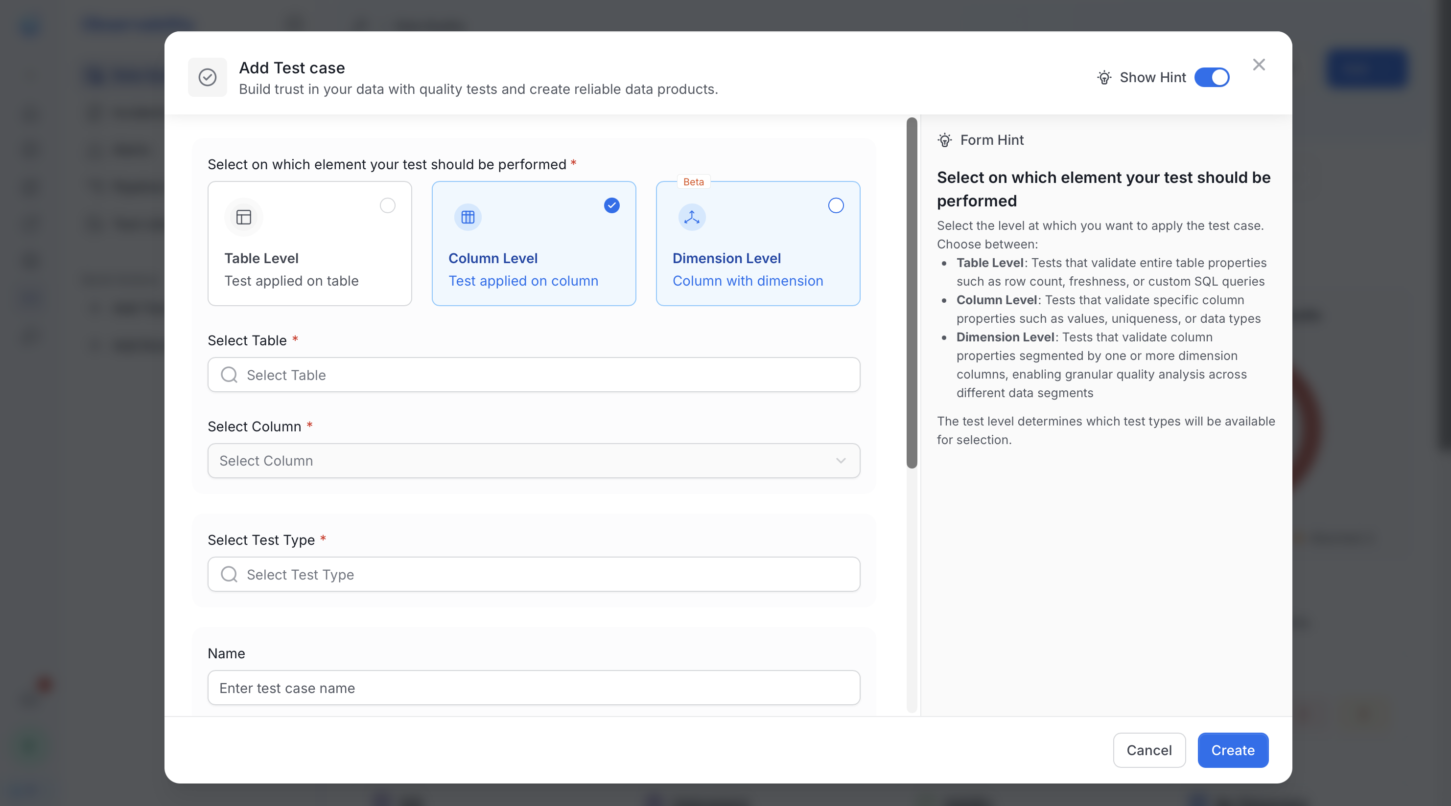 Manual Configuration of Tests