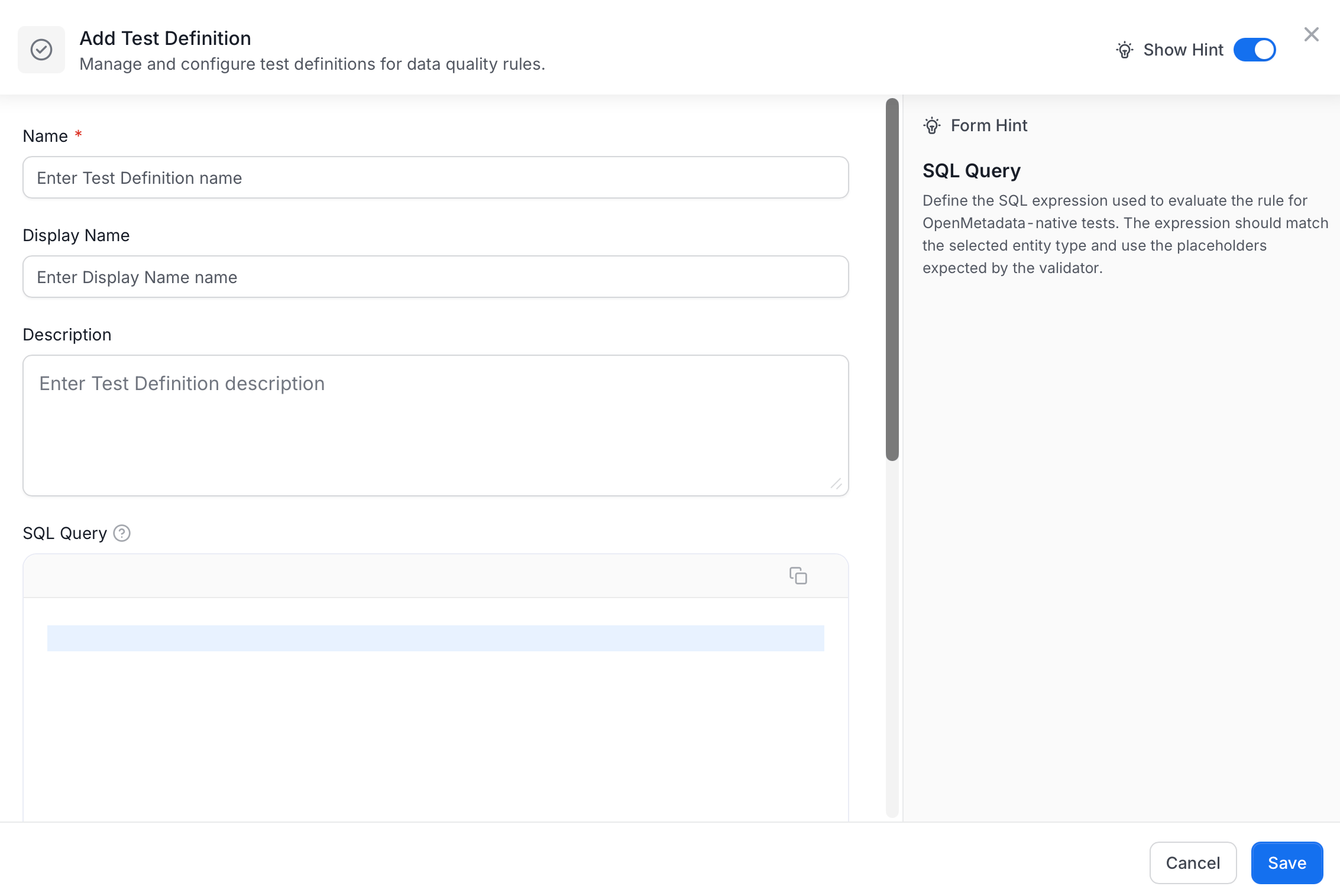 Configure Test Definition