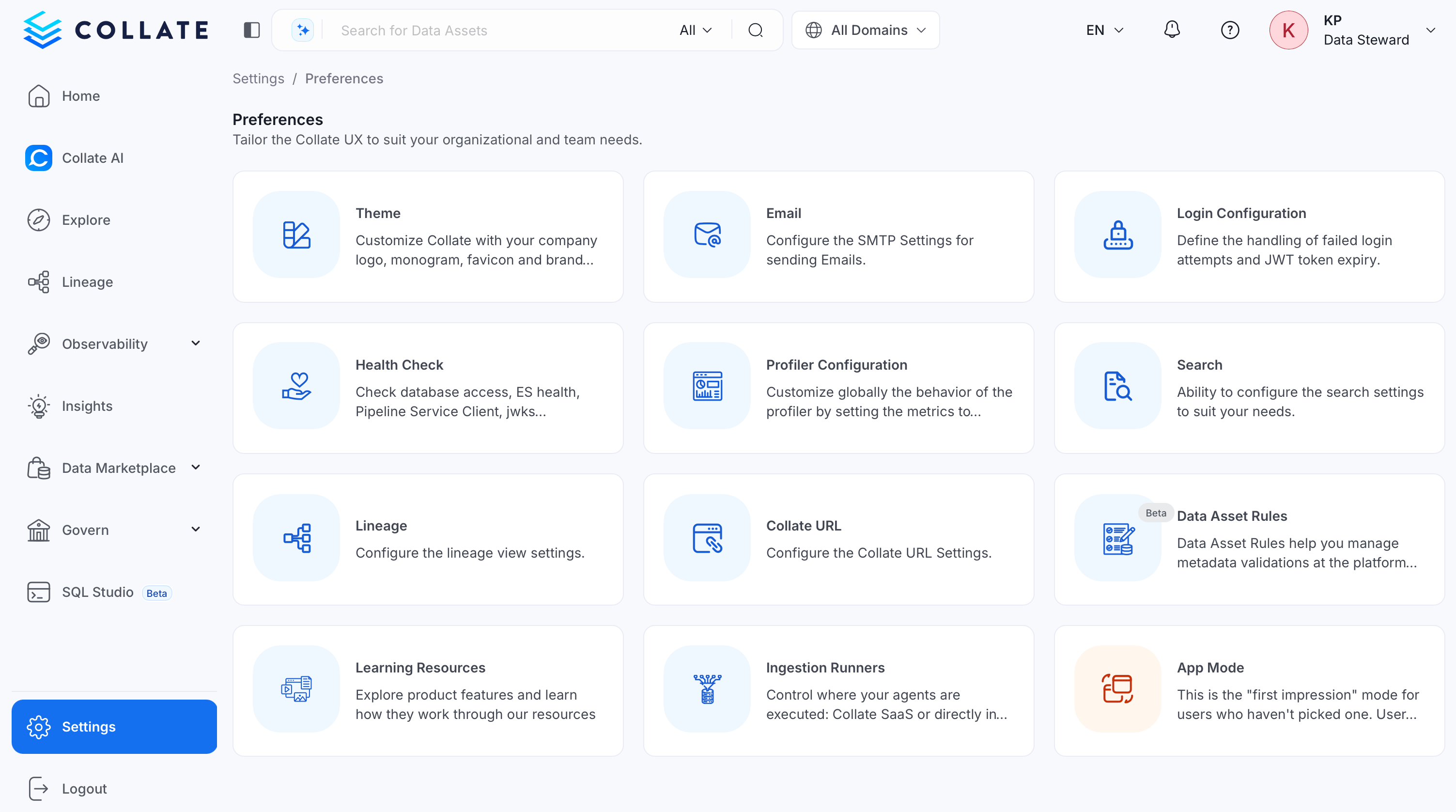 Data Asset Rules panel