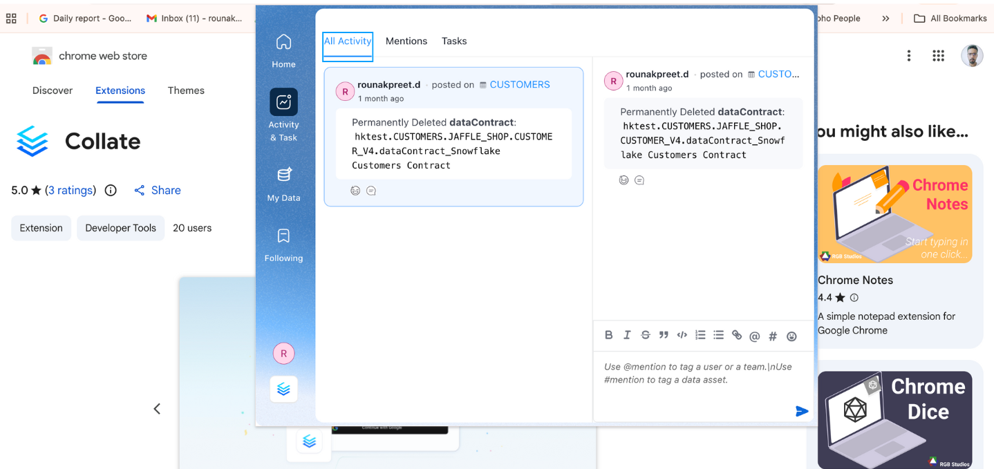 Viewing Activity Feeds and Managing Tasks - Collate Documentation