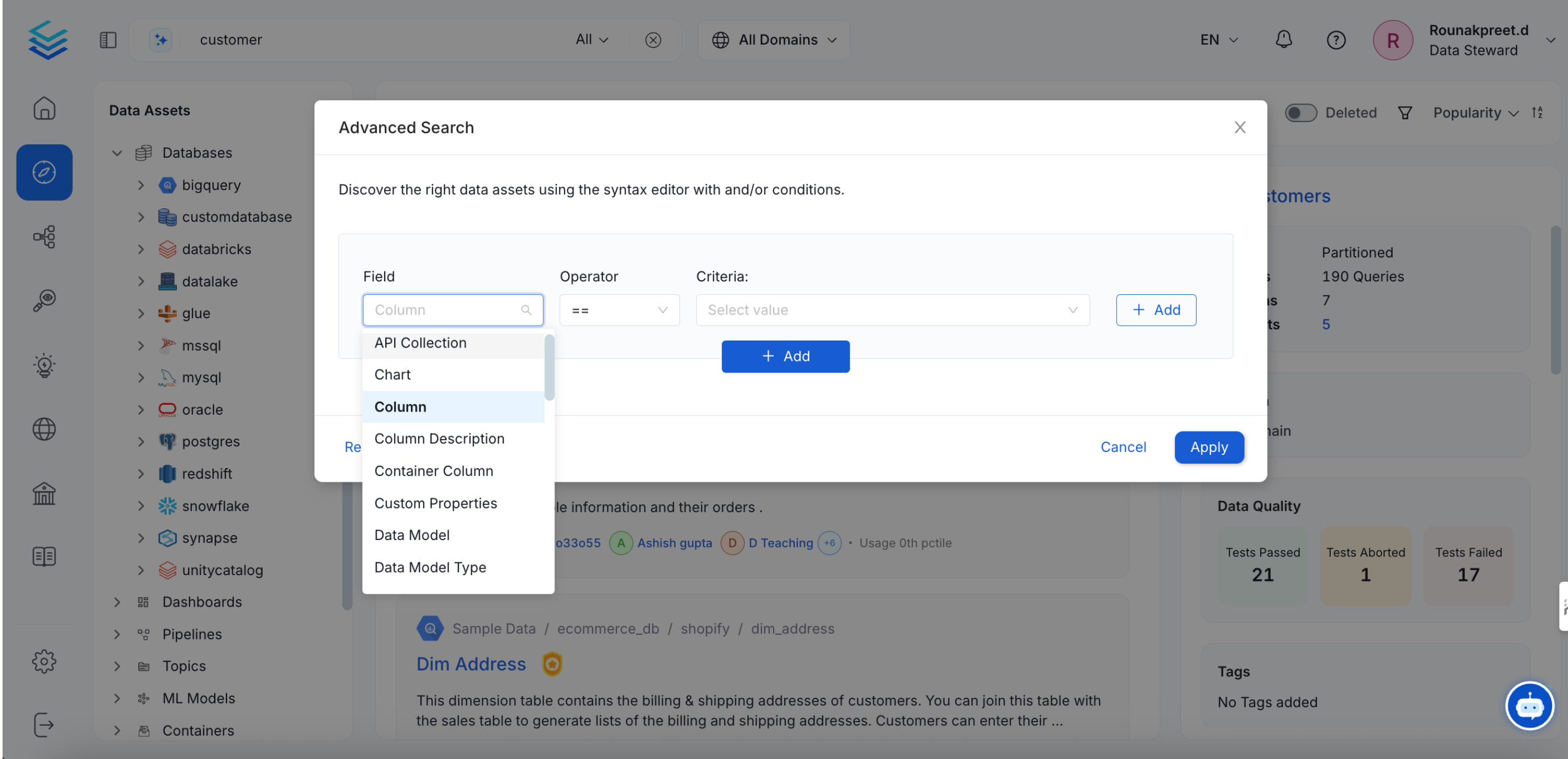 Using Advanced Search - Collate Documentation