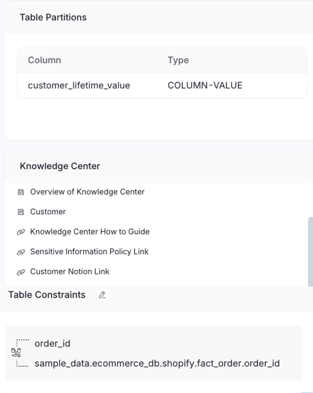 Explore Table Constraints