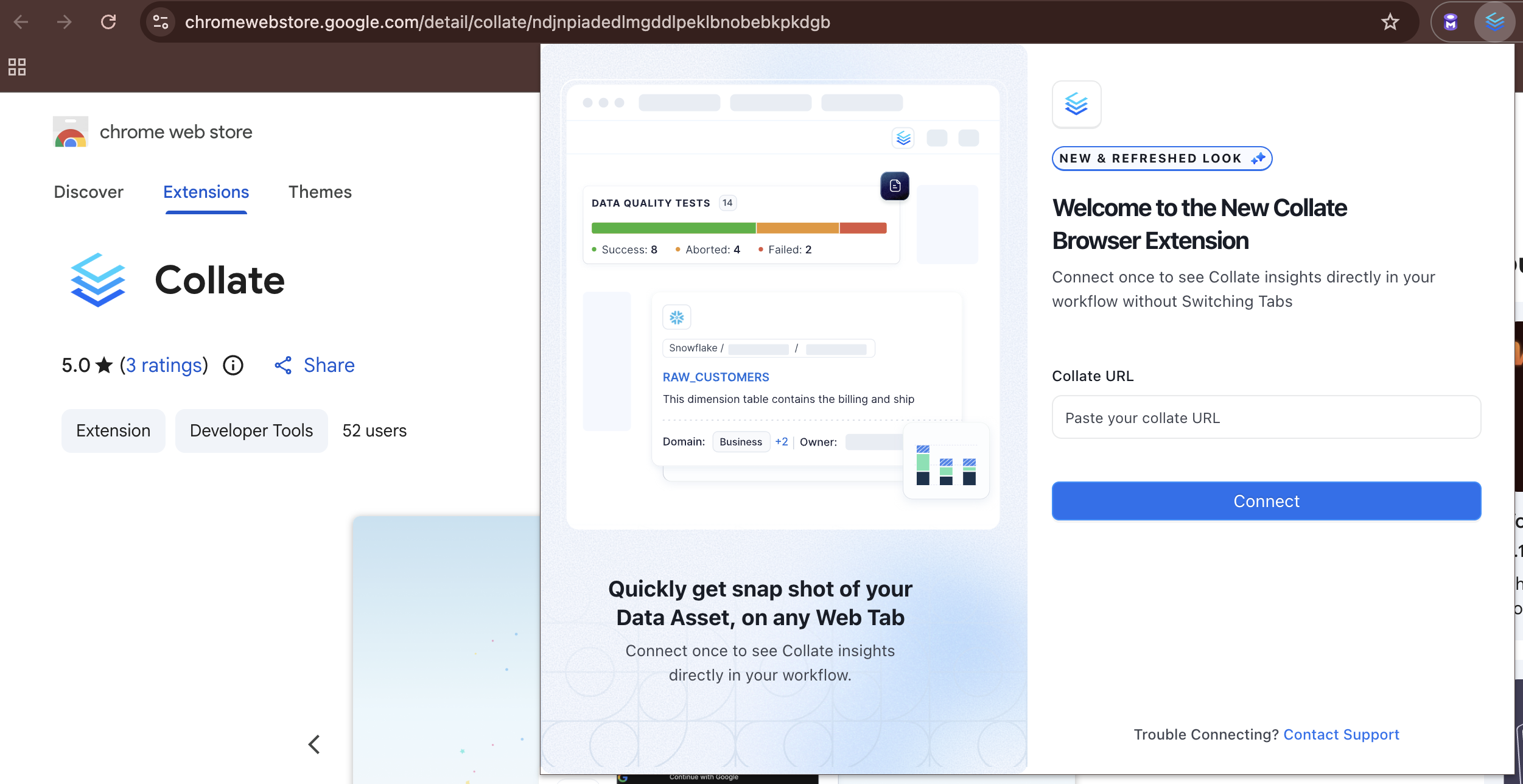 Collate icon in Chrome toolbar