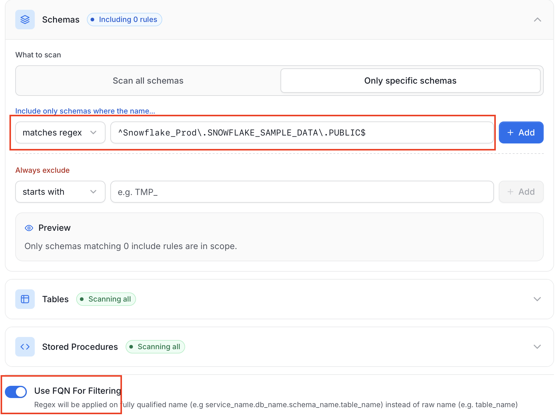 Schema Filter Pattern Example 2