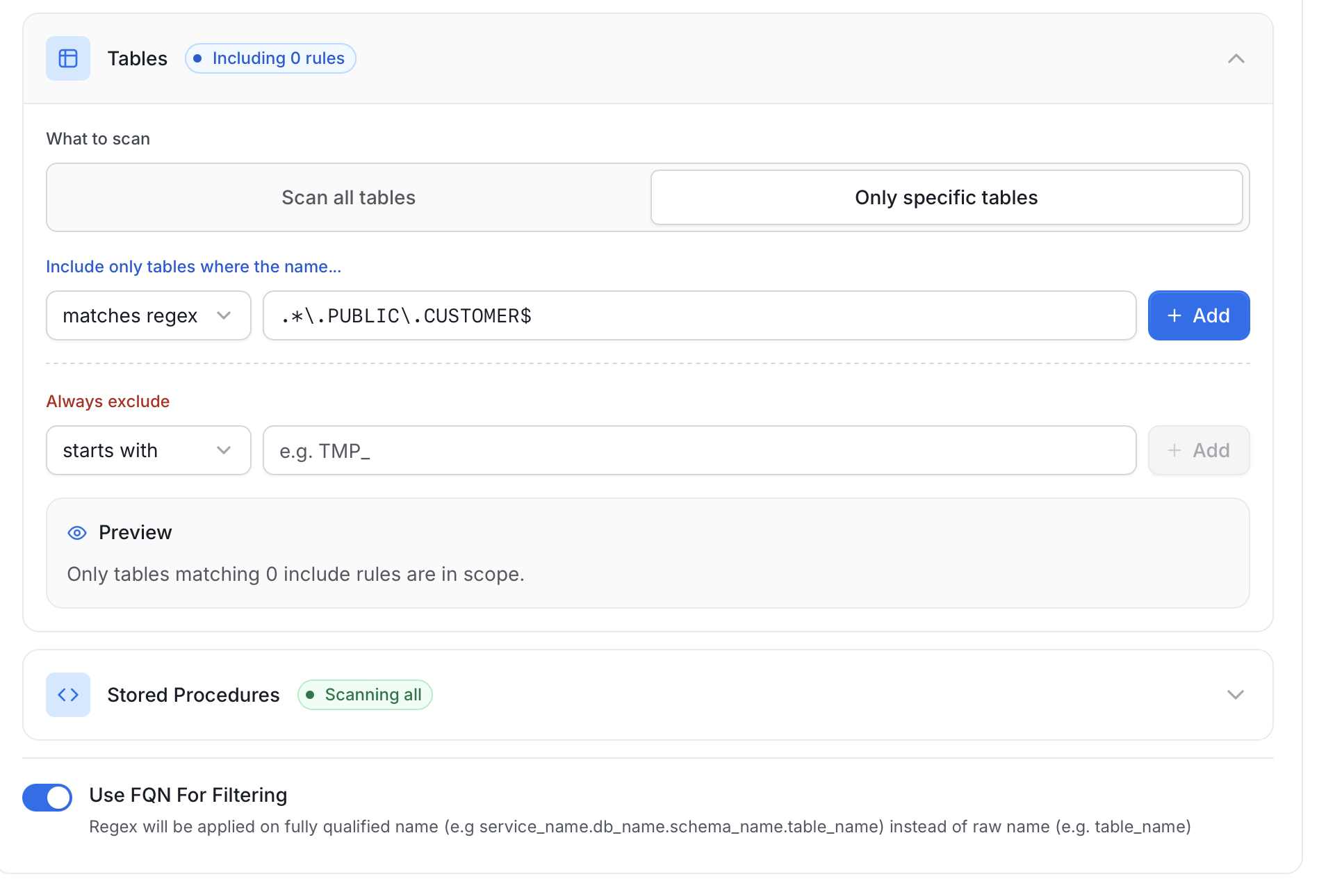 Table Filter Pattern Example 2