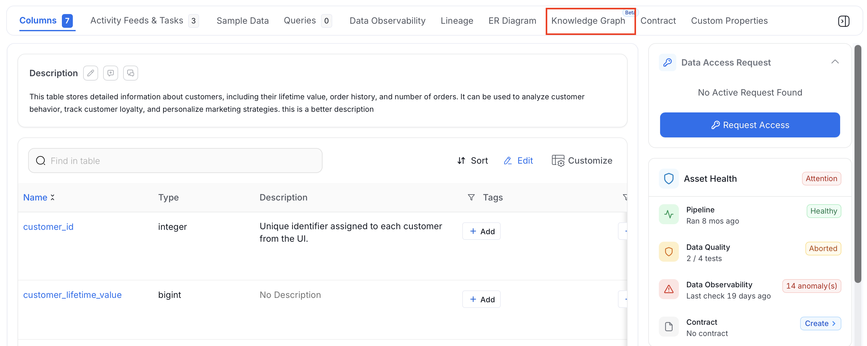 Knowledge Graph Tab