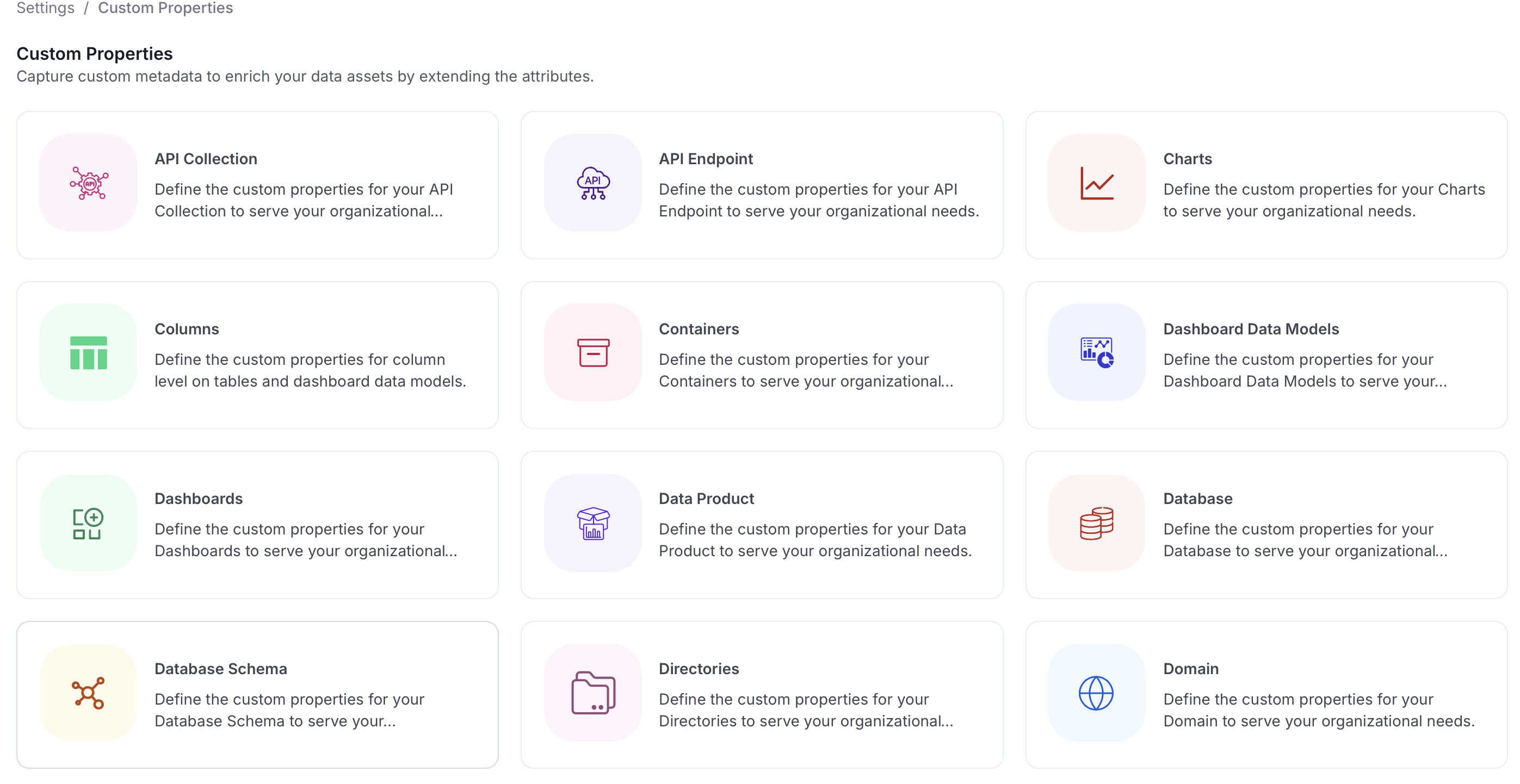 Select a Data Asset Type