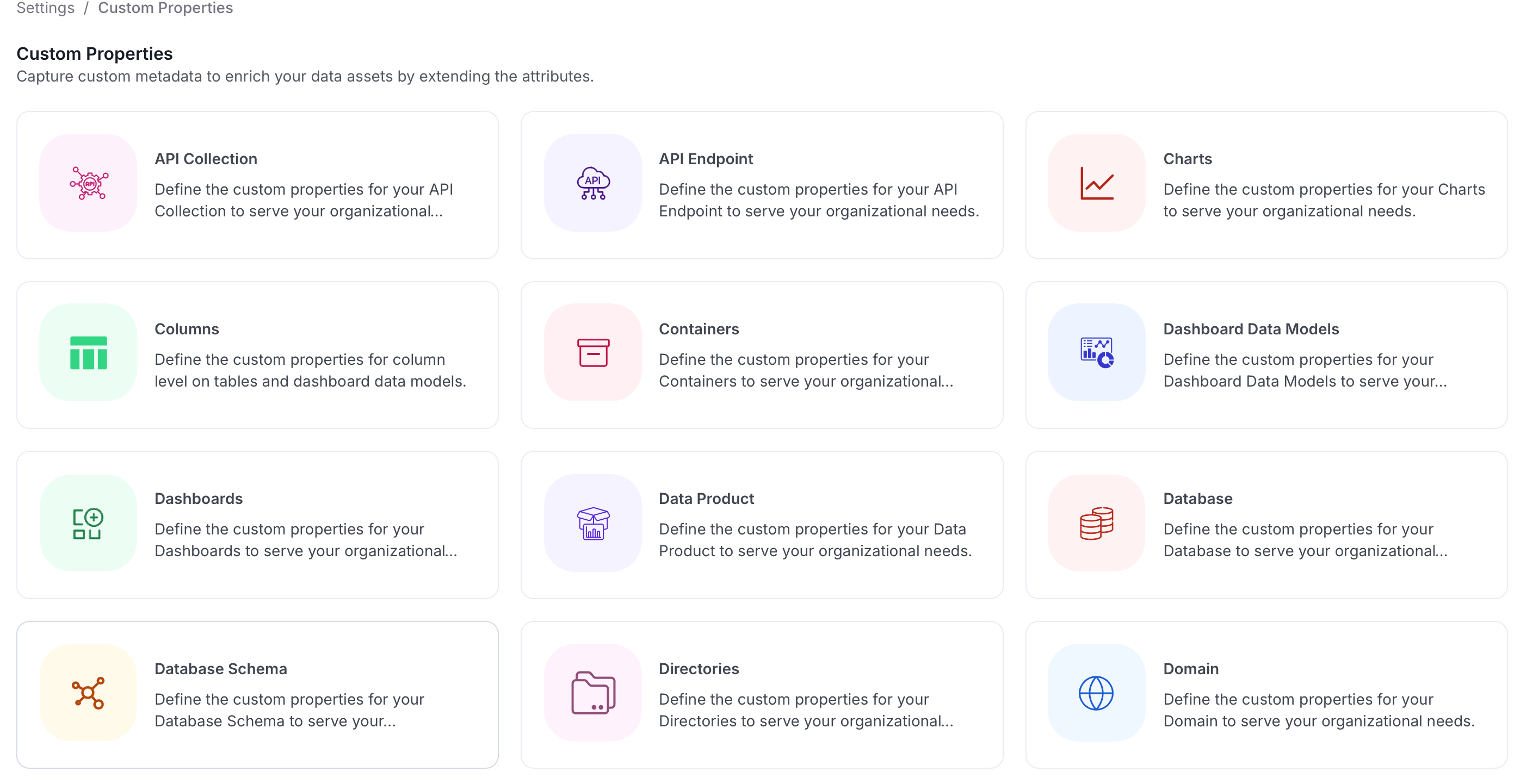 Select a Data Asset Type