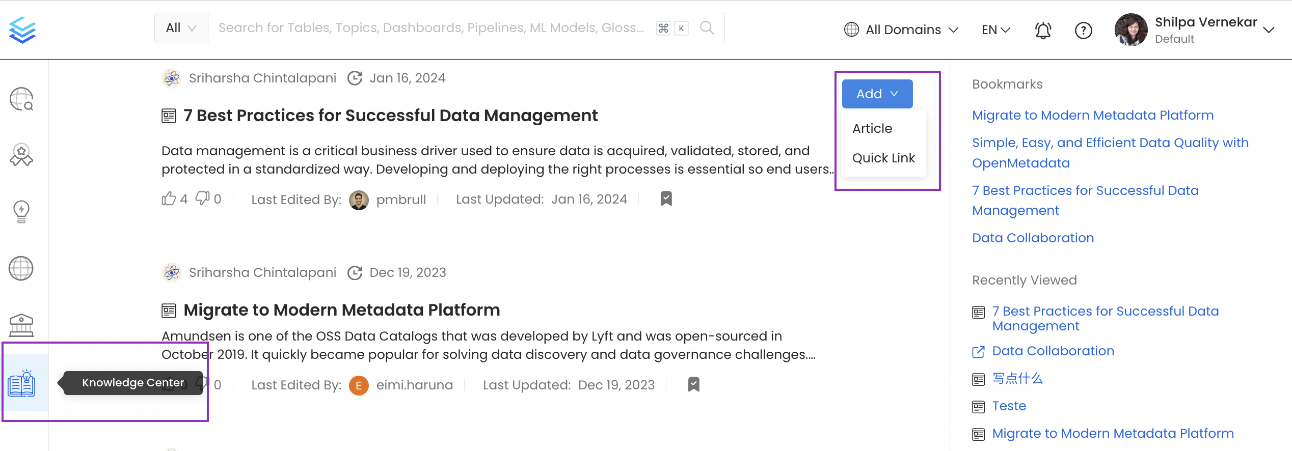 Overview of Knowledge Center - Collate Documentation
