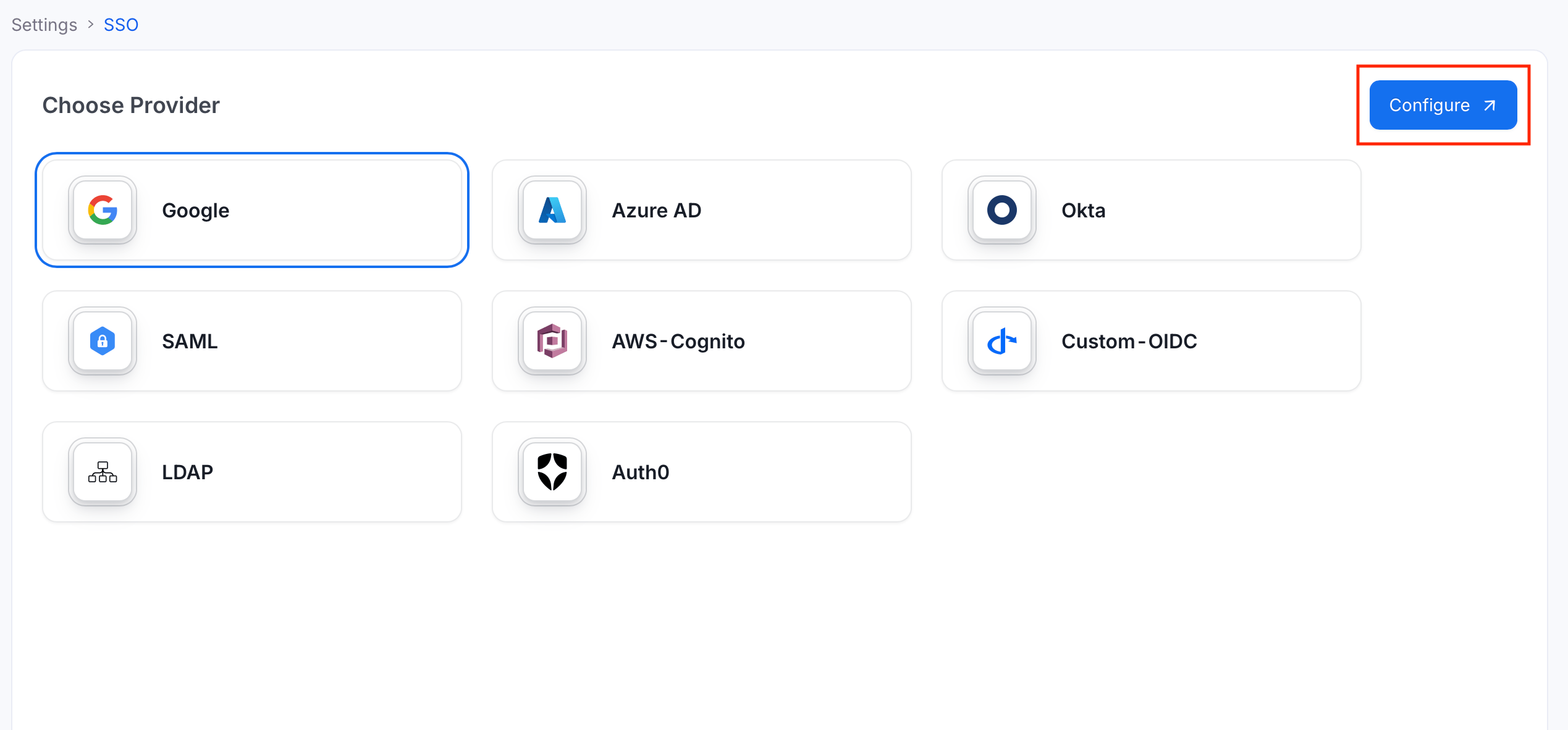 Select provider