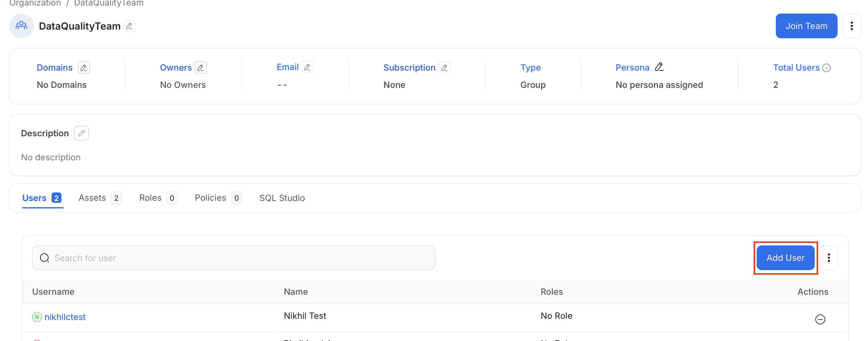 Add user to team