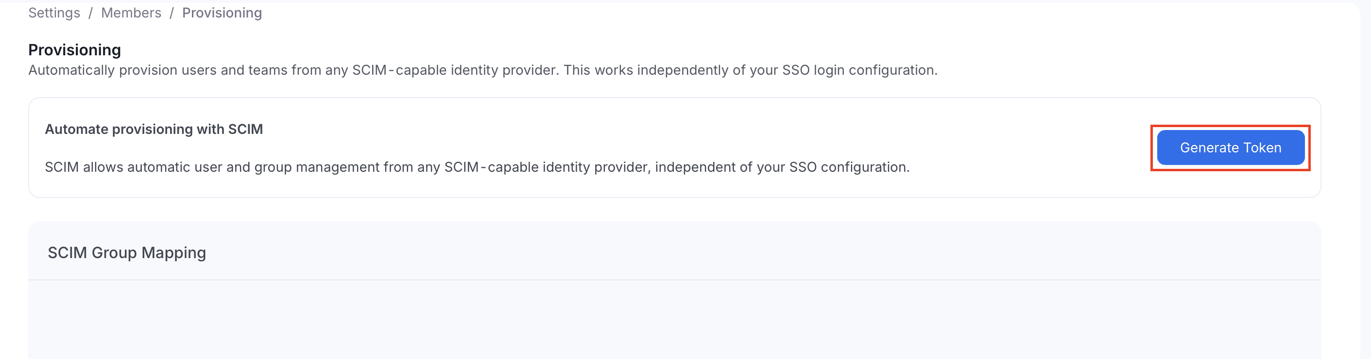 Generate SCIM Token