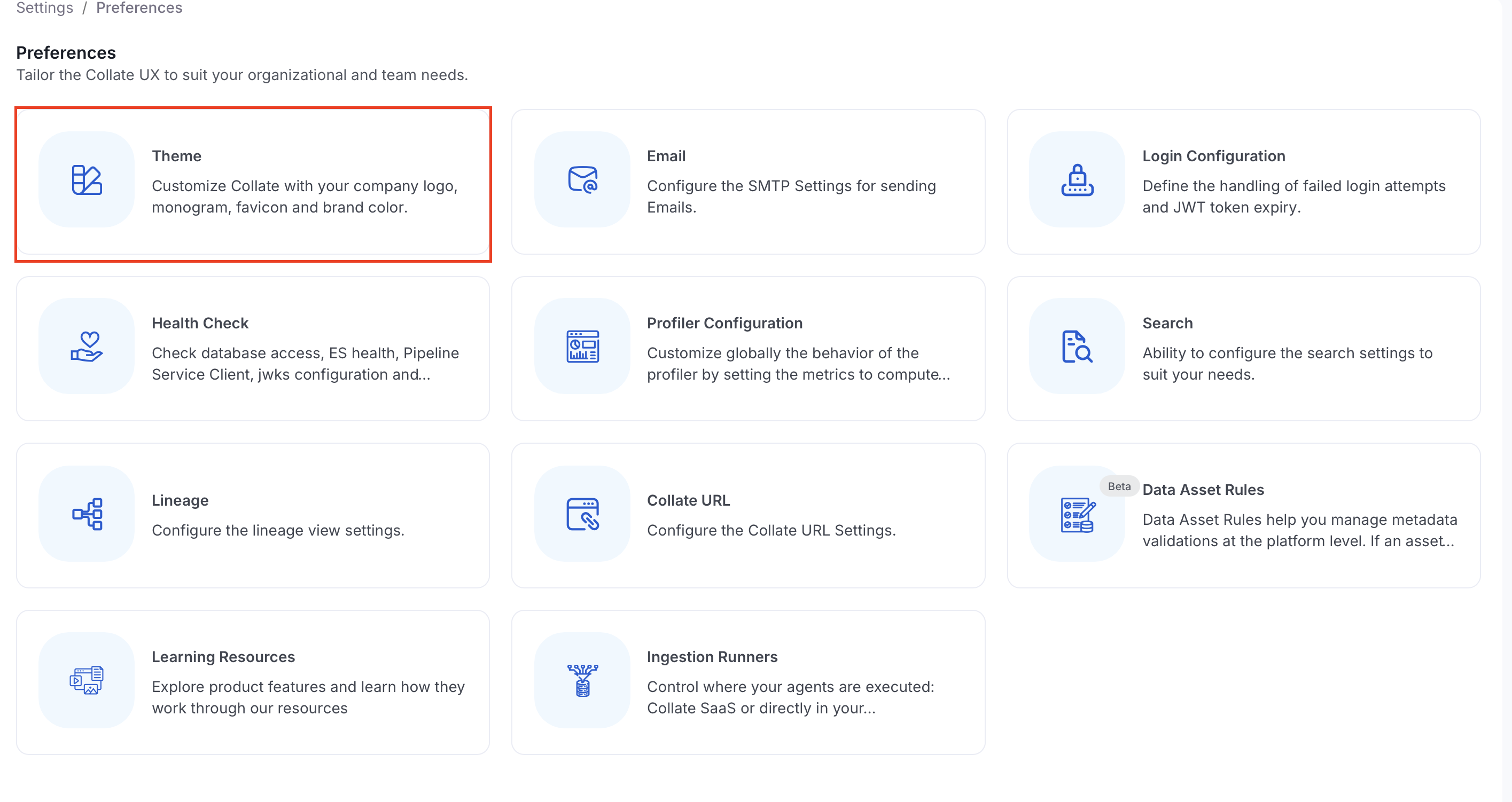 Select Theme under Preferences