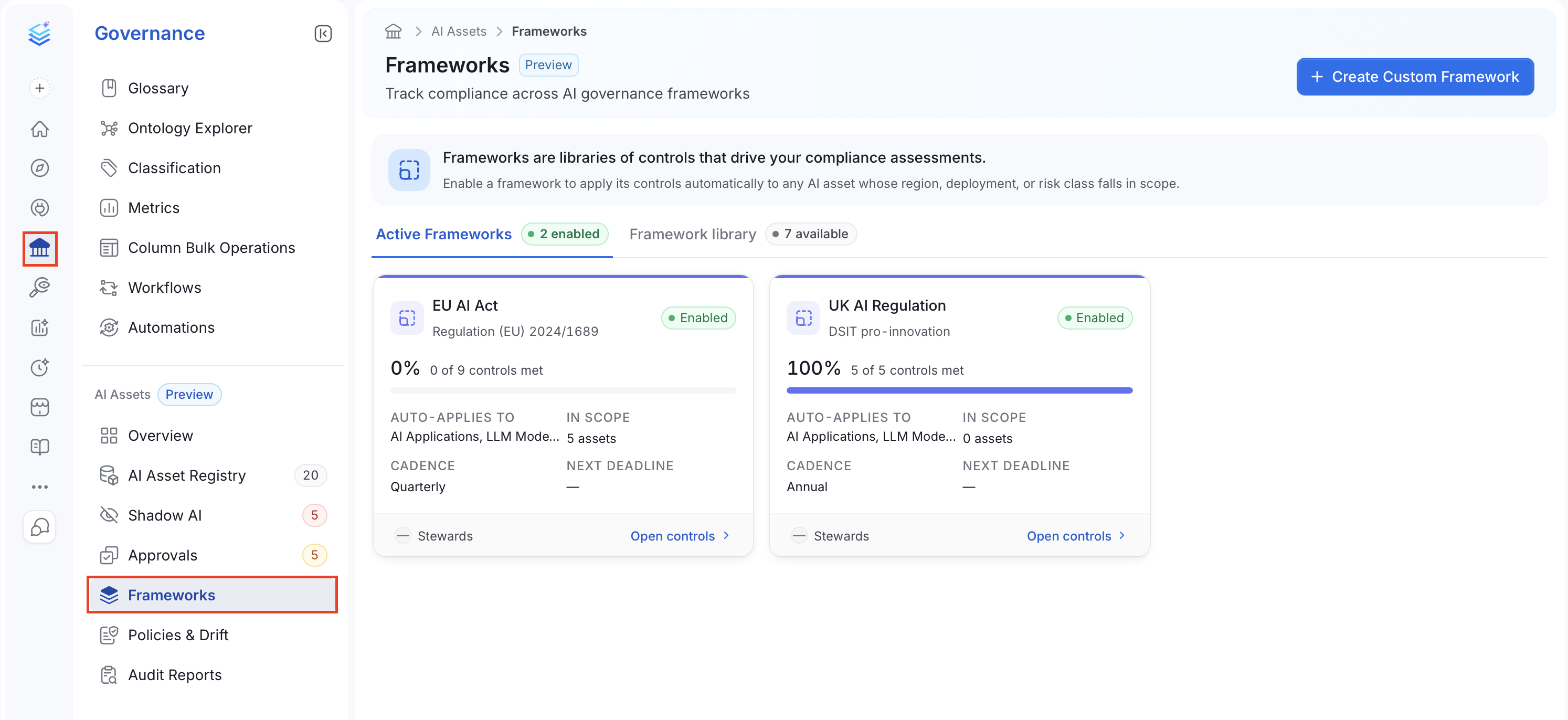 Frameworks page