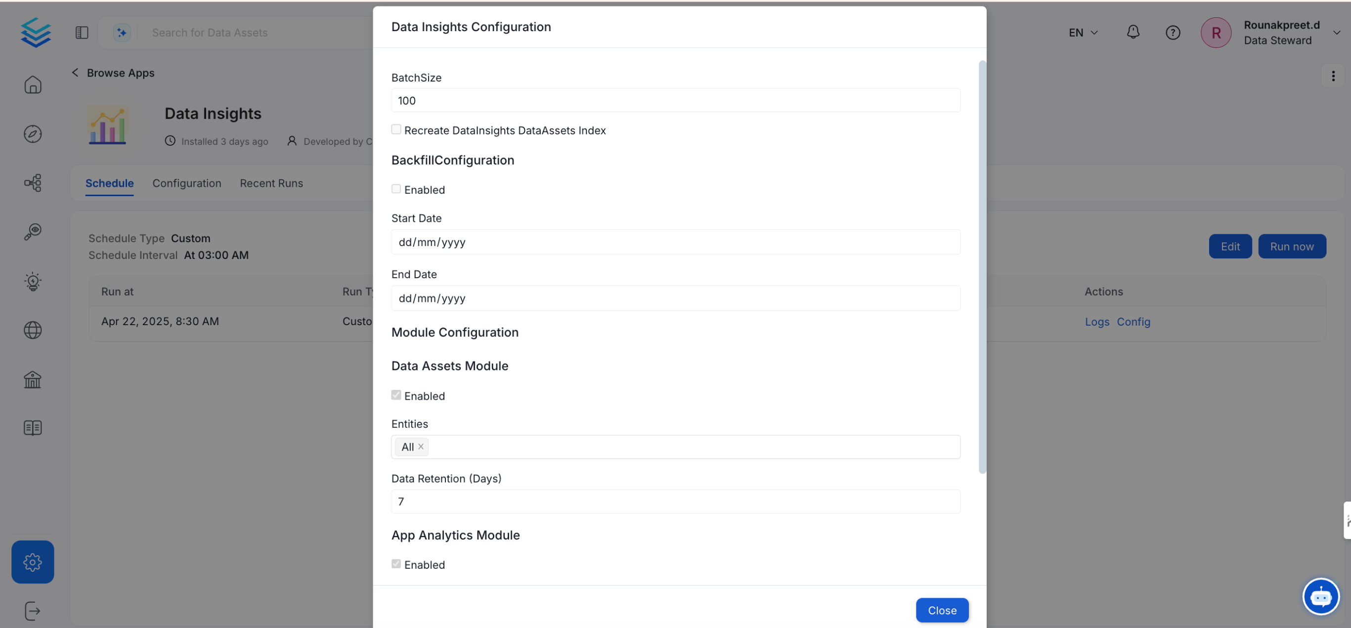 Configure to set parameters