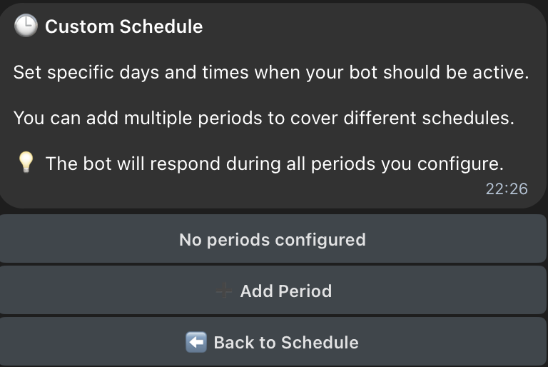 Custom scheduling on collony.ai
