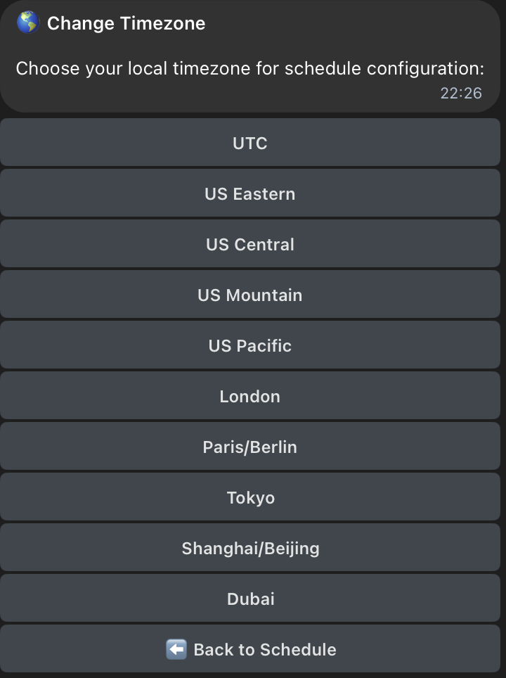 Set timezone on collony.ai