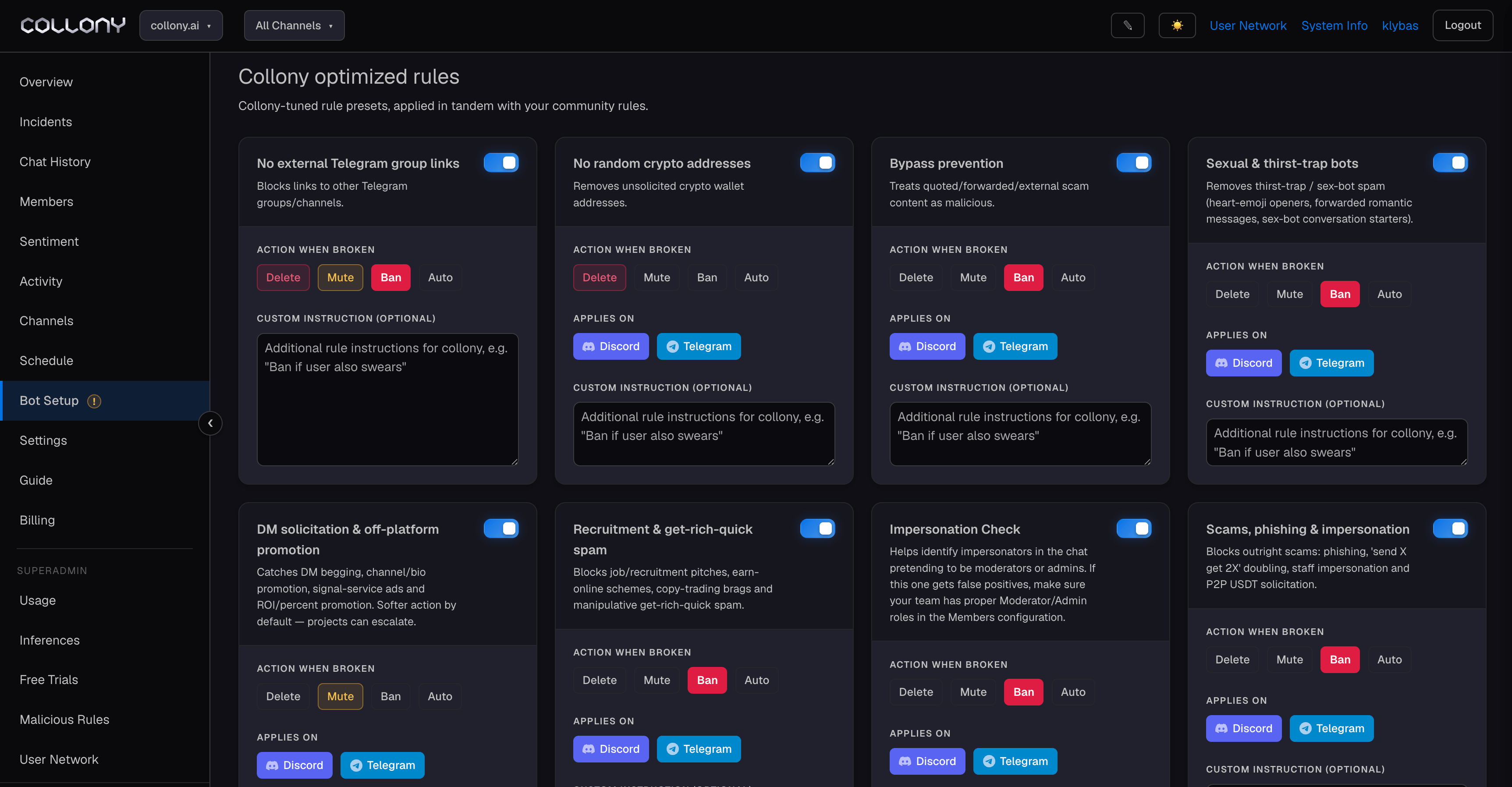 collony-optimized rules