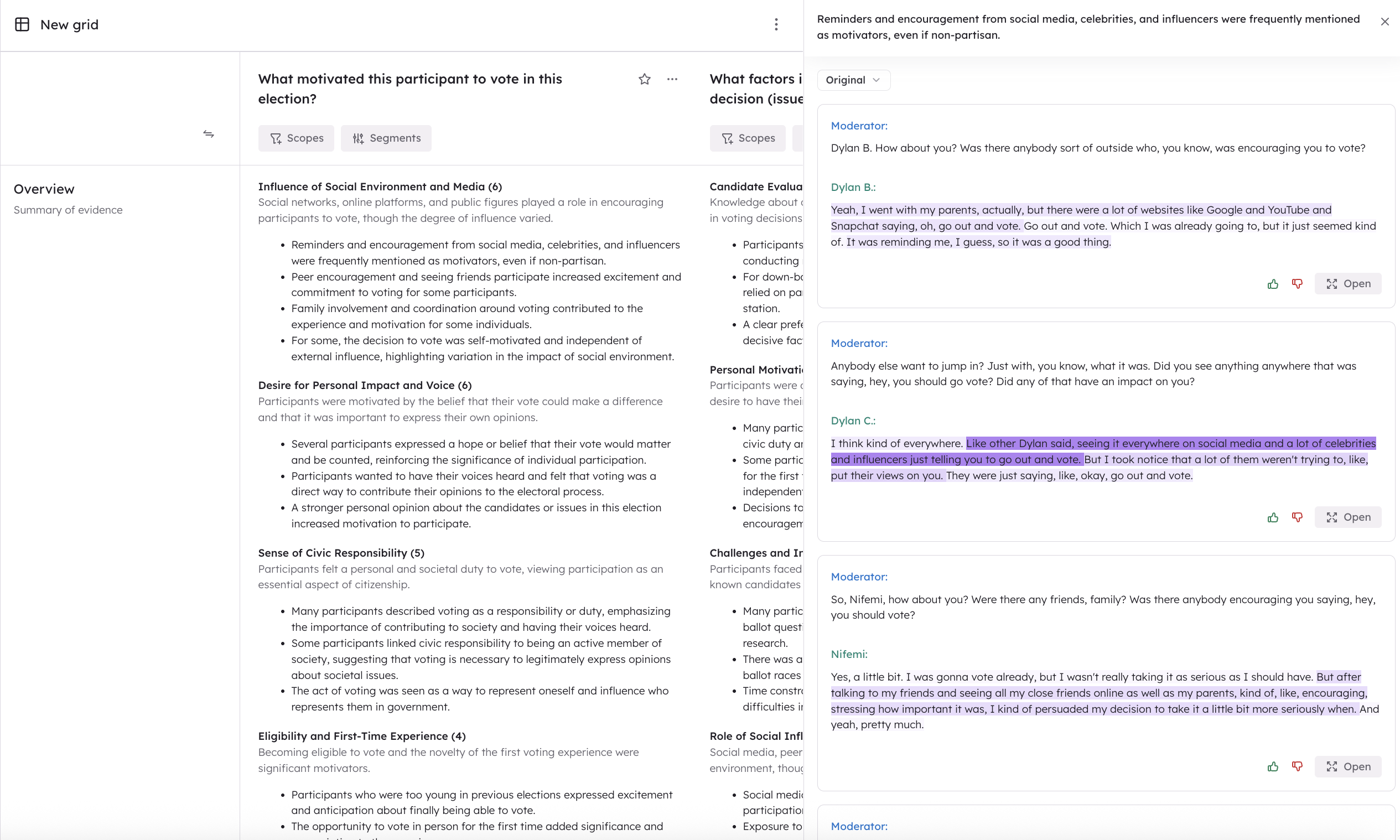 An Analysisgridevidence