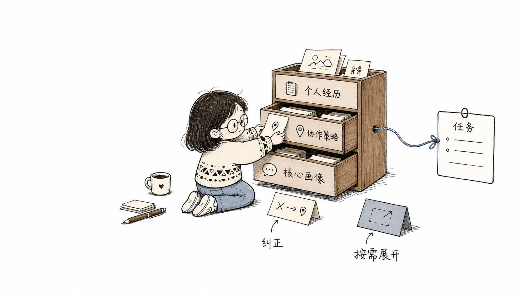  Xiaoyu stratifies and saves core portraits, collaboration strategies, and personal experiences, and provides them as needed in related tasks.