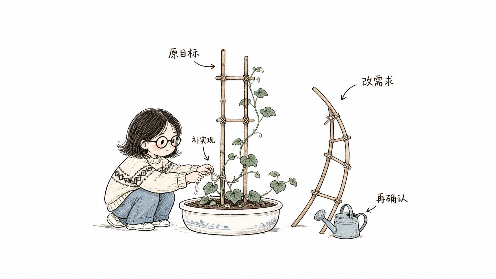 小鱼沿原支架补齐实现,并在需求变化时等待重新确认生长方向