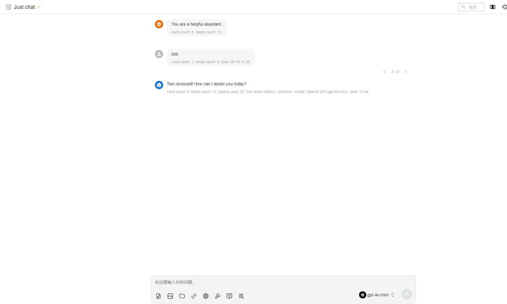 Chatbox-Chatfenster mit einer erfolgreichen Antwort
