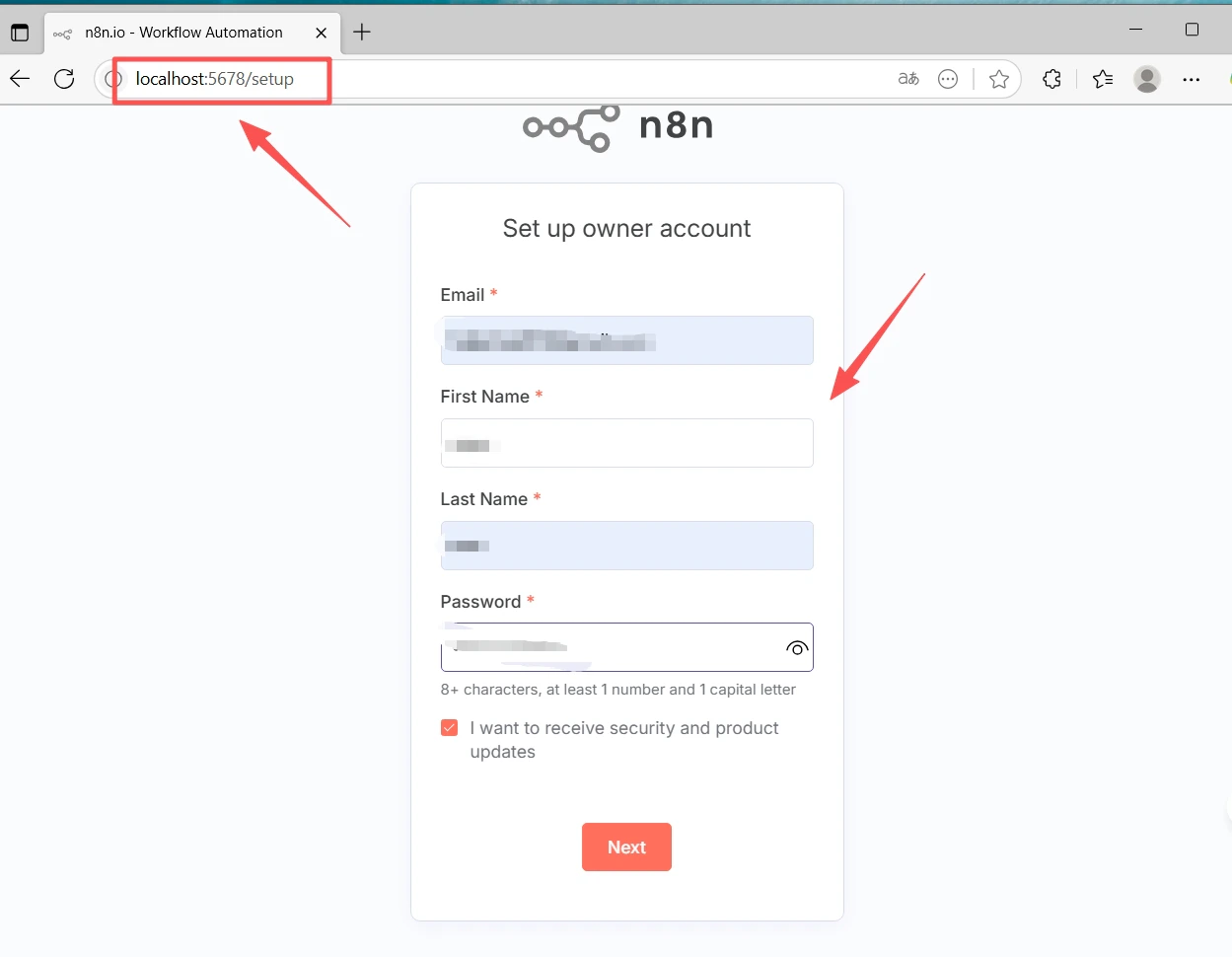 n8n 首次运行安装向导要求填写 Owner 账户信息