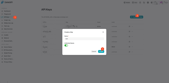 Go Comet Api Start with CometAPI: create an API key and make your first call ...
