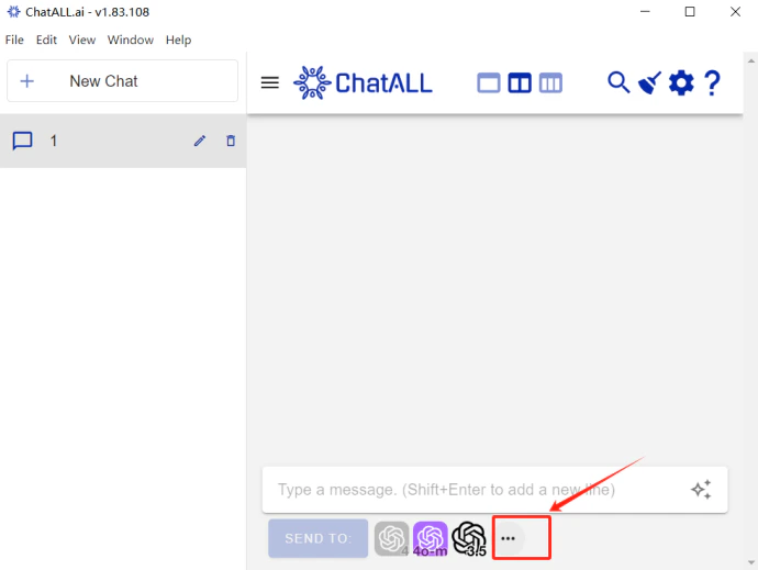 ChatAll model selection panel