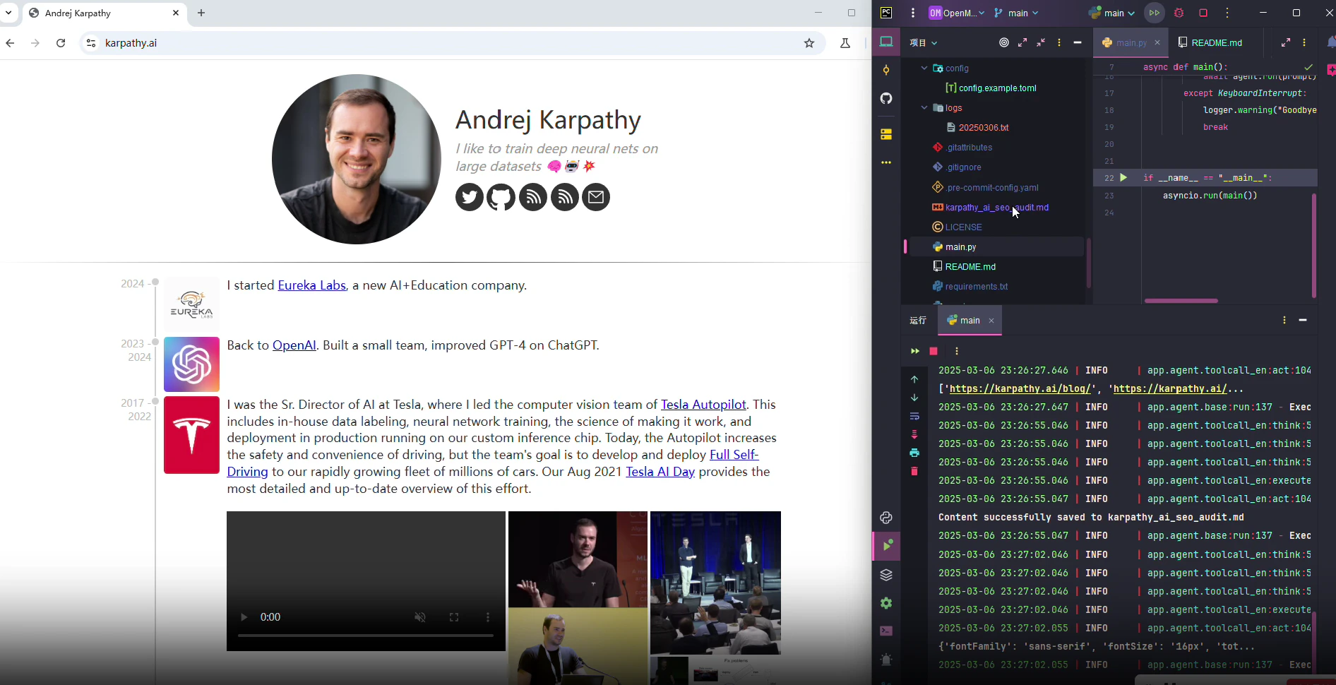 Terminal OpenManus affichant une réponse réussie de CometAPI