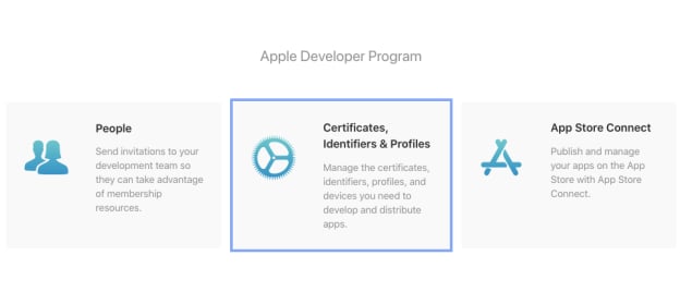 Apple Developer portal screenshot