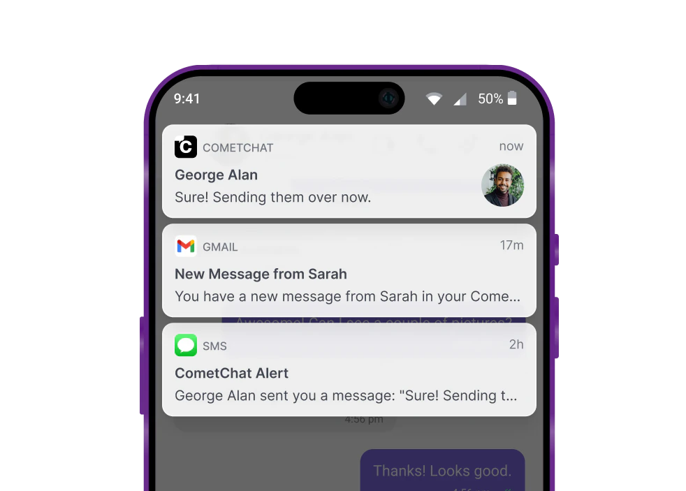 Notifications UI preview