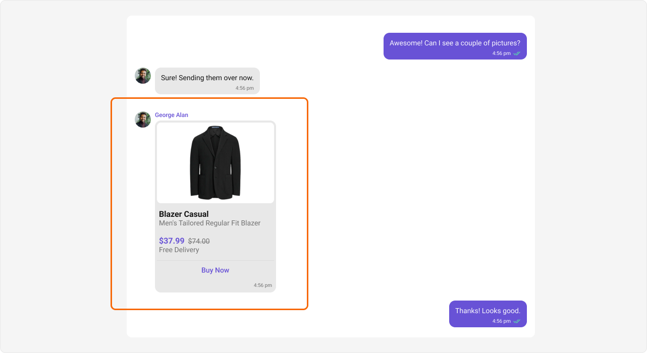Custom product card content view