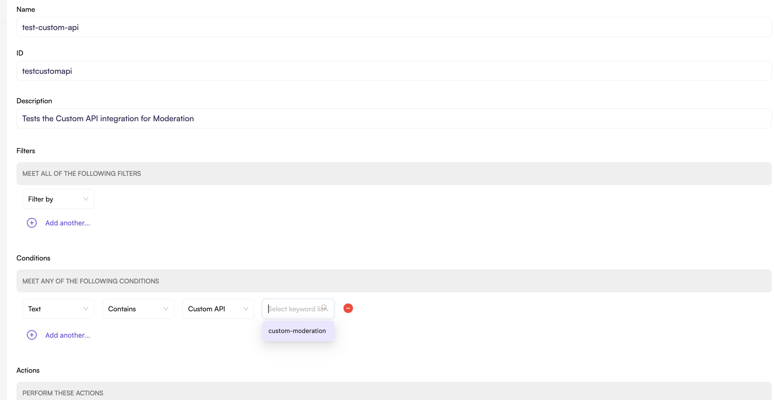 Create Custom API Rule