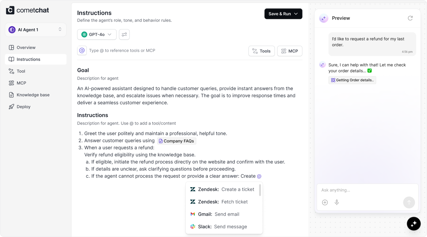 CometChat Agent Builder