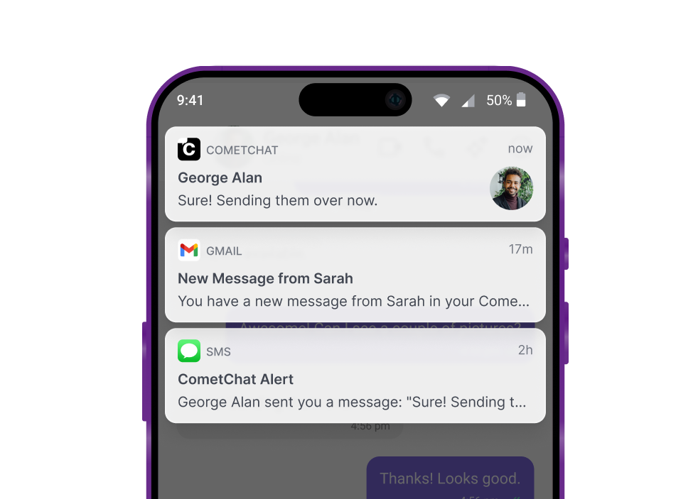 Notifications UI preview