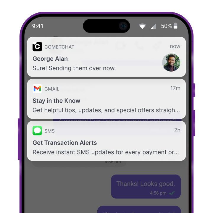 Notifications UI preview