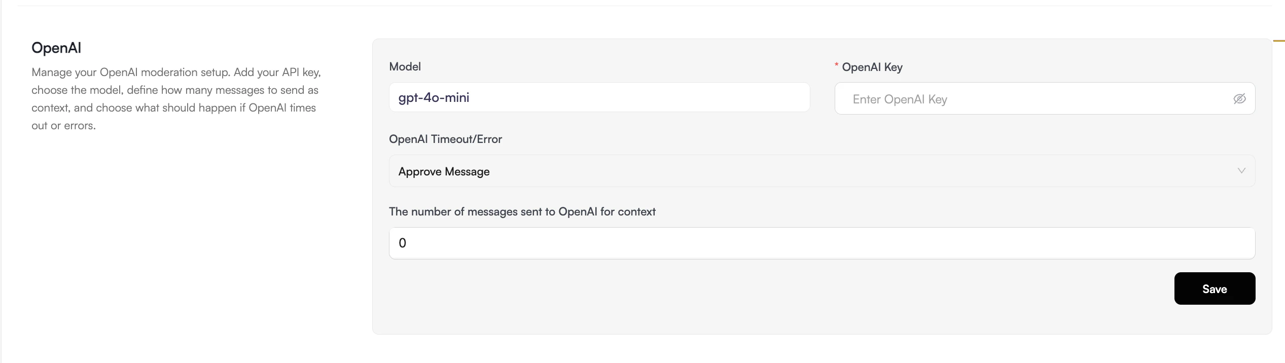 OpenAI Advanced Settings