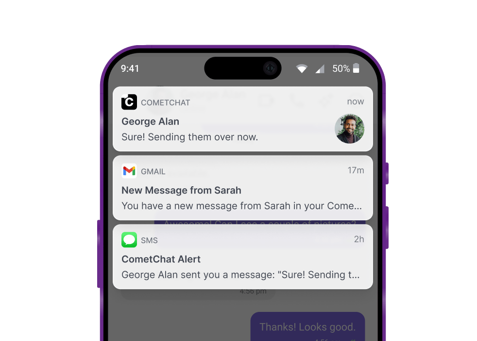 Notifications UI preview