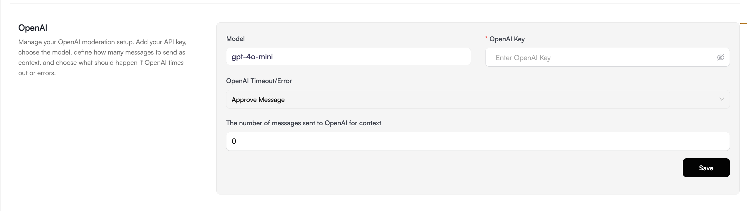 OpenAI Advanced Settings
