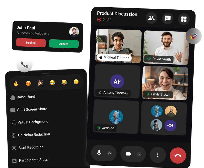 Voice & Video Calling UI Preview