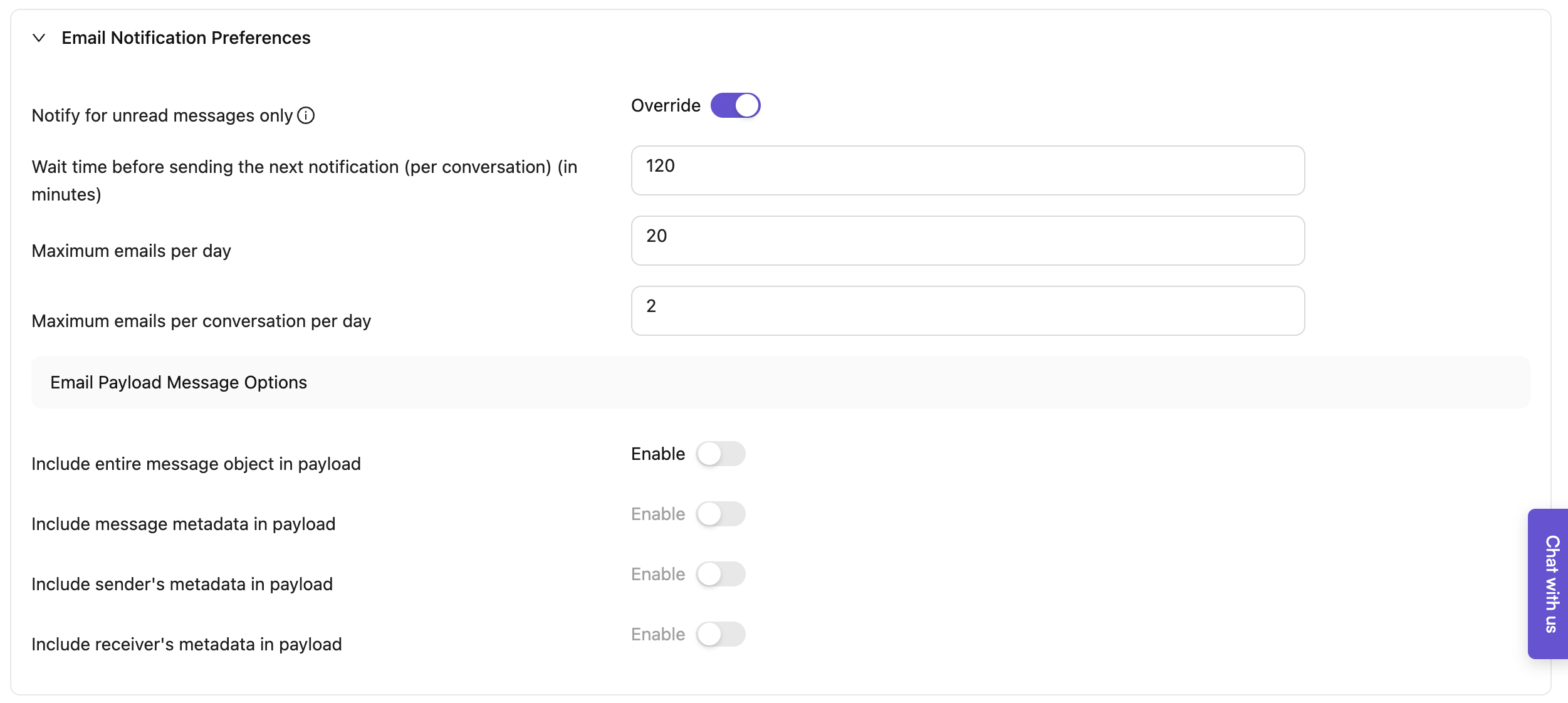 Email Preferences - CometChat Docs